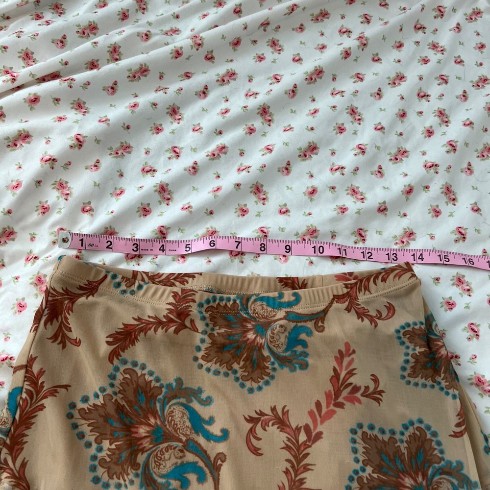 vintage y2k express tiered floral & paisley patterned maxi skirt - Picture 4 of 7